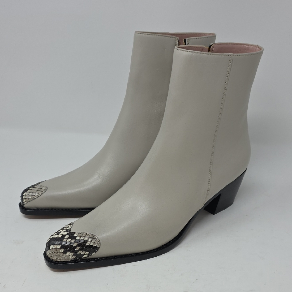 BOYY Milanese Could Color Pyhthon Cap Block Heel Ankle Boot Size 37